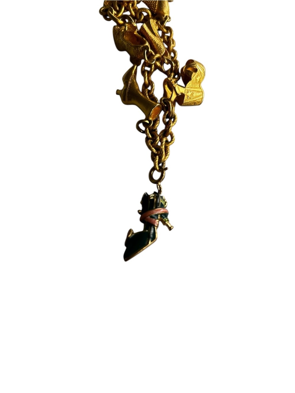 Vintage Bob Mackie Gold Charm Link Bracelet - Women's Gold Charm Bracelet - Picture 4 of 9
